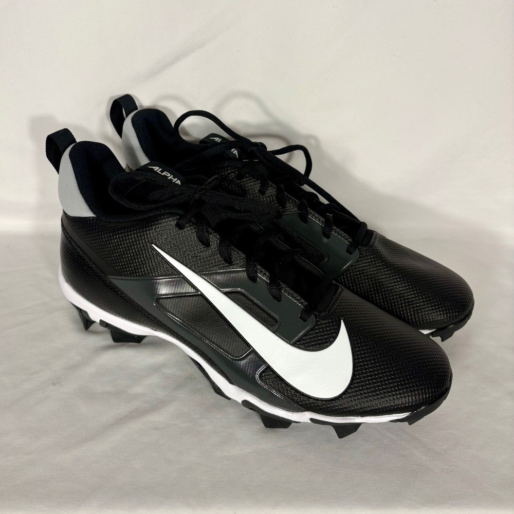 Nike Alpha Menace 4 Shark Men's Football Cleats Black White Sz 12 FG Fastflex